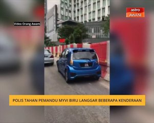 Polis tahan pemandu Myvi biru langgar beberapa kenderaan