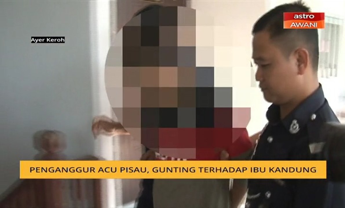 Penganggur acu pisau, gunting terhadap ibu kandung