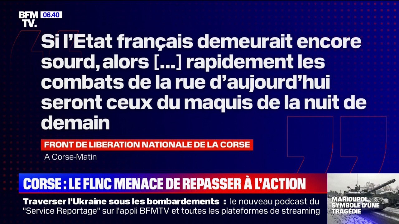 Corse: le FLNC menace de repasser à l'action