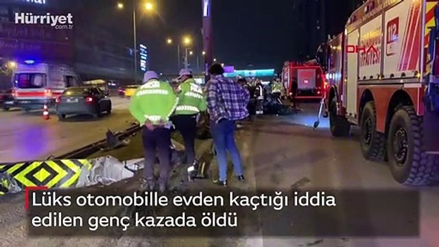 Lüks otomobille evden kaçtığı iddia edilen genç kazada öldü