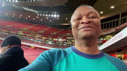 England and Liverpool legend crashes into football writer Rahman Osman at Arsenal