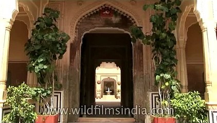 Arched doorways of Rajput - Mughal architecture at Samode Palace, Jaipur