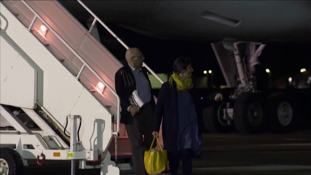British-Iranian nationals Nazanin Zaghari-Ratcliffe and Anoosheh Ashoori touch down on British soil at RAF Brize Norton