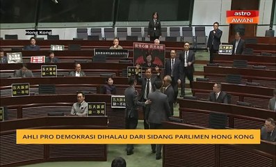 Ahli pro demokrasi dihalau dari siding Parlimen Hong Kong
