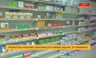 Koronavirus: Penutup hidung dan mulut habis dijual di farmasi