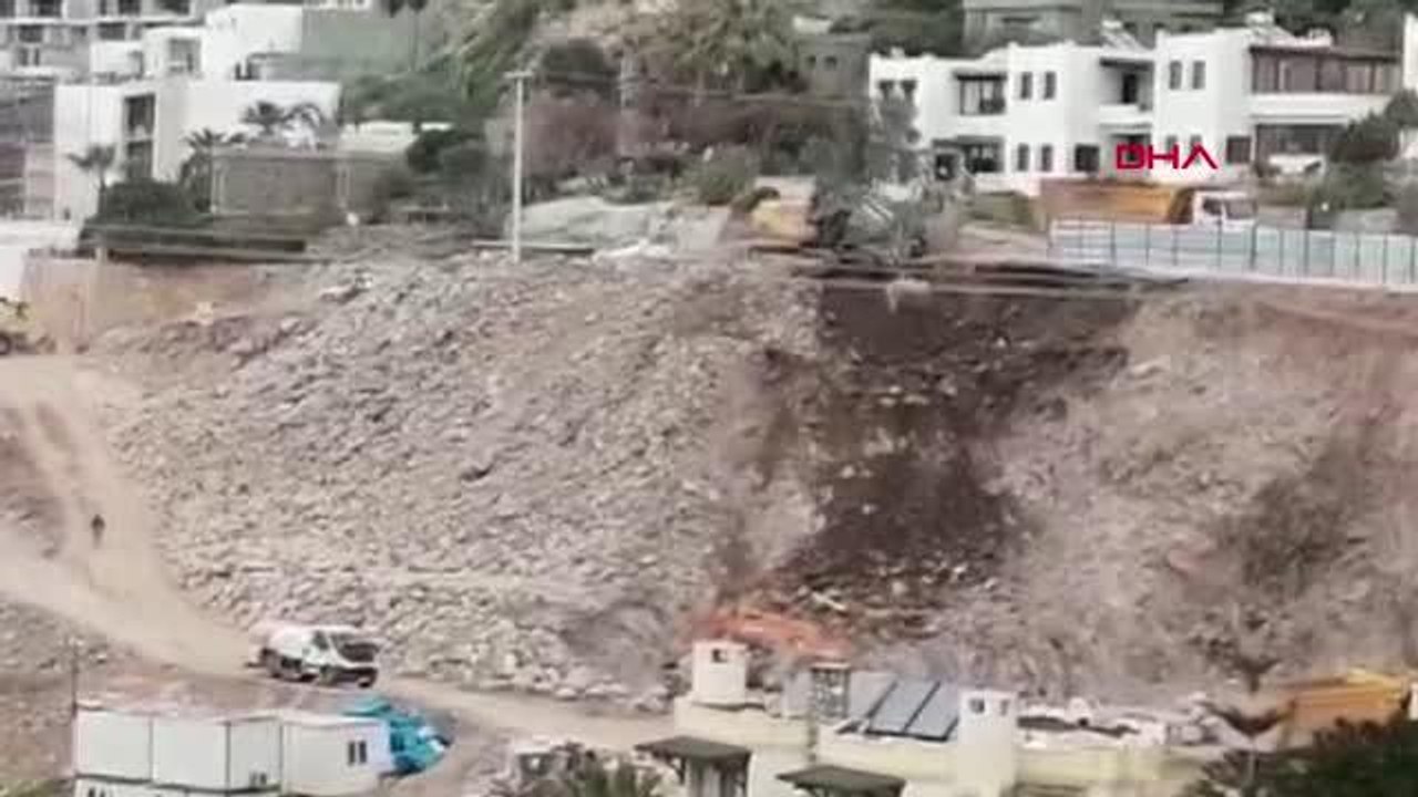 BODRUM'DA HAFRİYAT DÖKEN İNŞAAT FİRMASININ ÇALIŞMA İZNİ İPTAL, 30 BİN TL CEZA