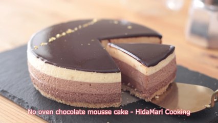 No Oven Chocolate Mousse Cake I كعكة موس الشوكولاتة بدون فرن