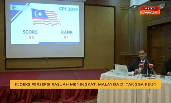 Indeks Persepsi Rasuah meningkat, Malaysia di tangga ke-51