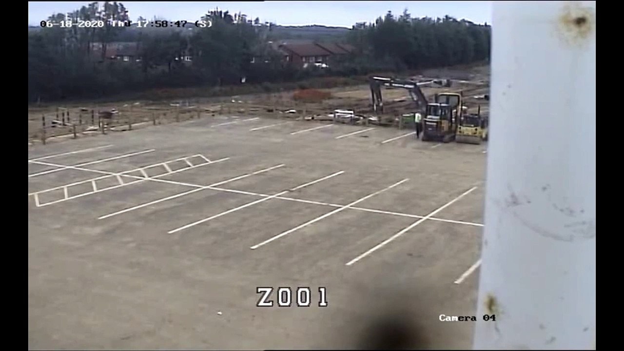 Thief caught on CCTV stealing digger from building site in Sunderland