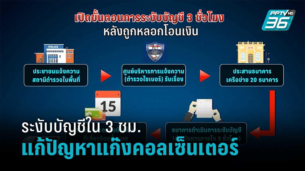ตร.จับมือธนาคาร ระงับบัญชีแก๊งคอลเซ็นเตอร์ ใน 3...