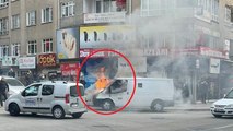 Ankara’da para nakil aracı, alev alev yandı