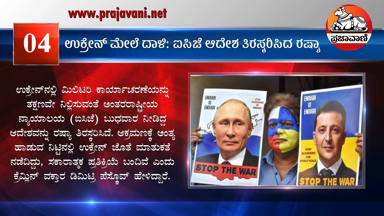 ಸುದ್ದಿ ಸಂಚಯ: ಈ ದಿನದ ಪ್ರಮುಖ ವಿದ್ಯಮಾನಗಳು | 2022 ಮಾರ್ಚ್ 17