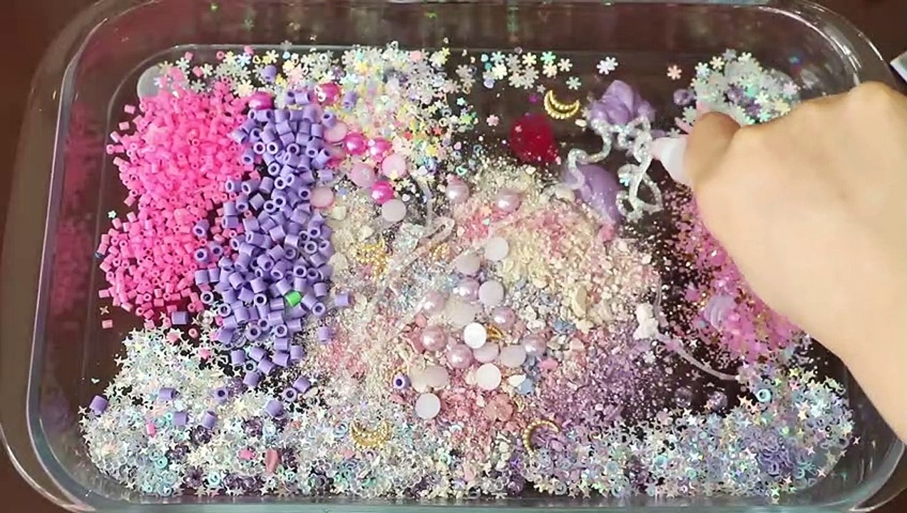 MixingElsa Eyeshadow and Makeuppartsglitter Into SlimeSatisfying Slime VideoASMR