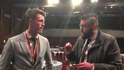 The Advocate - Darrel Baldock Medalist Bailey Boag chats with sport reporter Alex Fair after winning the award.