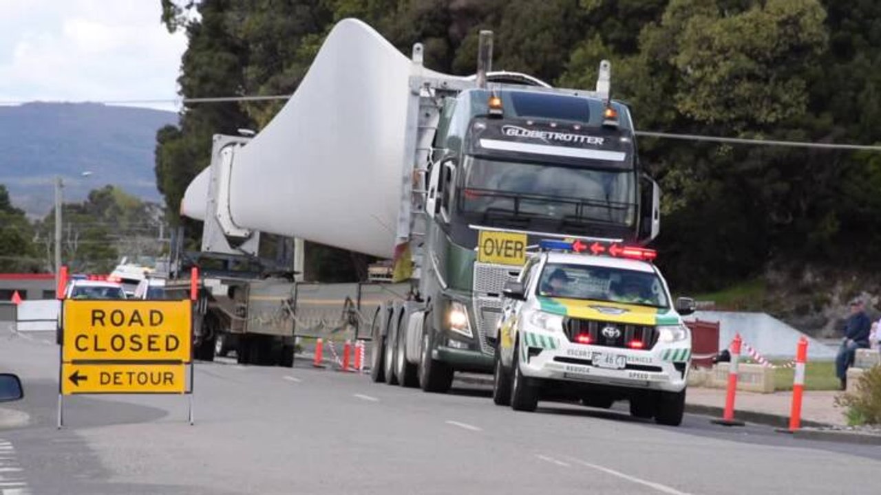 Turbines transported for Granville Harbour Wind Farm