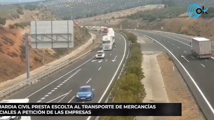 La Guardia Civil presta escolta al transporte de mercancías esenciales a petición de las empresas
