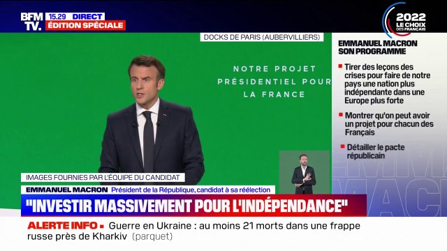 Emmanuel Macron: Nous pouvons être la première grande nation à sortir de la dépendance au gaz, au pétrole et au charbon