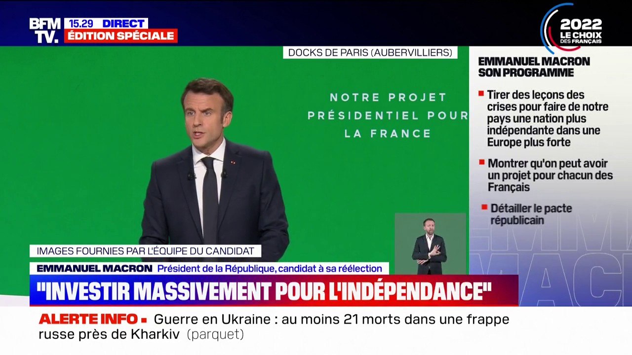 Emmanuel Macron: "Nous pouvons être la première grande nation à sortir de la dépendance au gaz, au pétrole et au charbon"