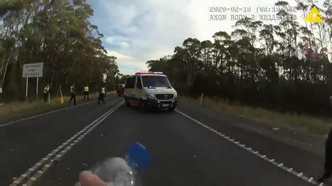 Dangerous driving through emergency scene