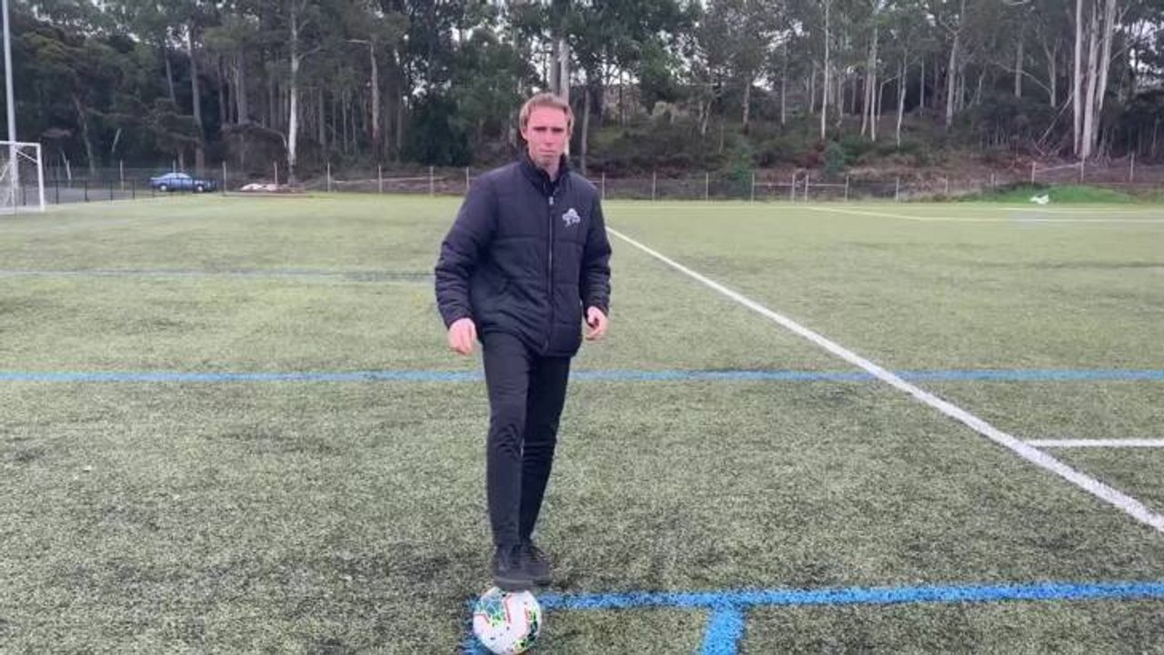 Returning Devonport Strikers winger Eddie Bidwell shows off a skill that can be practiced in isolation