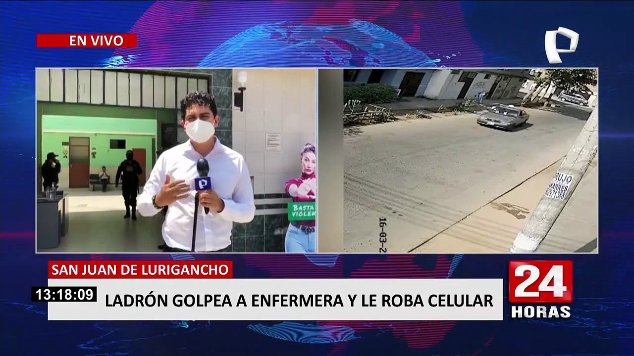 SJL: Mujer es tirada al suelo por un delincuente tras no dejarse robar su celular