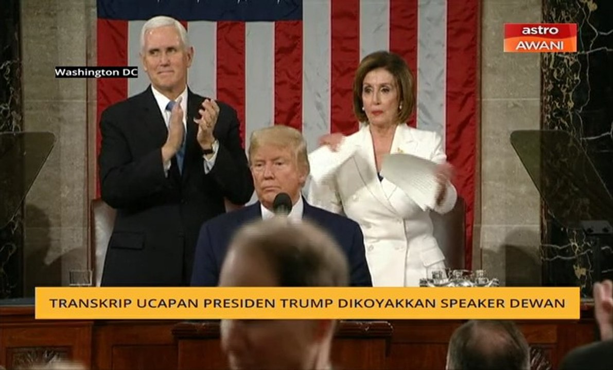 Transkrip ucapan Presiden Trump dikoyakkan Speaker Dewan