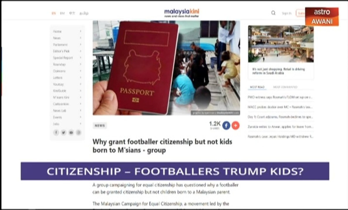 Consider This: Citizenship - Why Footballers Trump Stateless Kids?