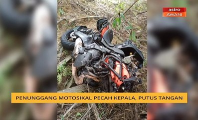Penunggang motosikal pecah kepala, putus tangan
