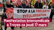 Manifestation intersyndicale à Troyes ce jeudi 17 mars