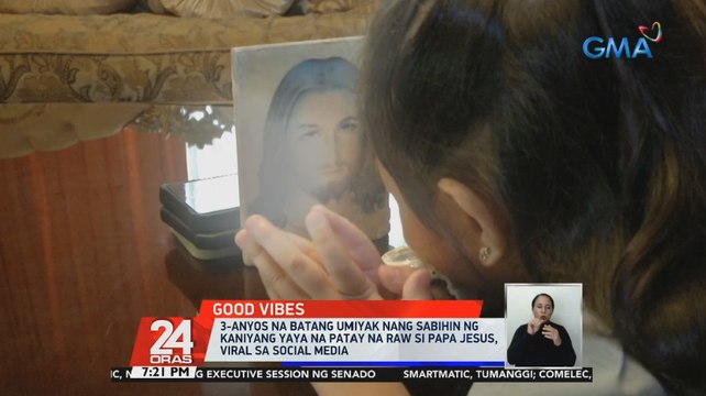 3-anyos na batang umiyak nang sabihin ng kaniyang yaya na patay na raw si Papa Jesus, viral sa social media | 24 Oras