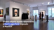 Des effets personnels de Karl Lagerfeld exposés avant une vente aux enchères