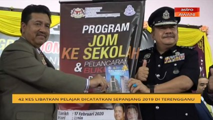 42 kes libatkan pelajar dicatatkan sepanjang 2019 di Terengganu