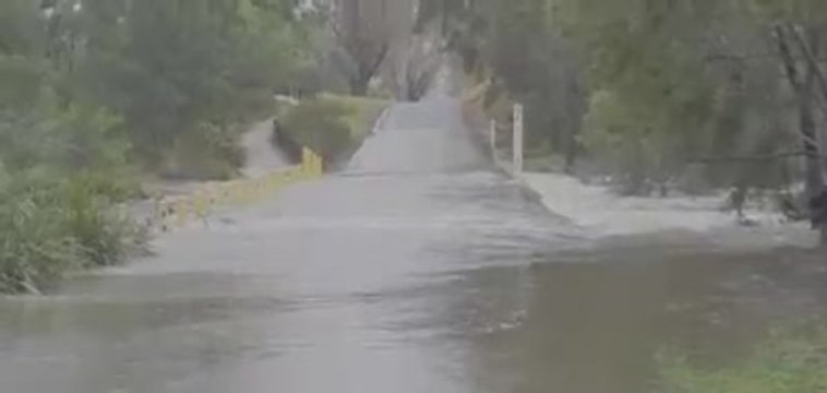 Floodwaters filmed by NSW SES Bega Valley volunteer Rod Gould.