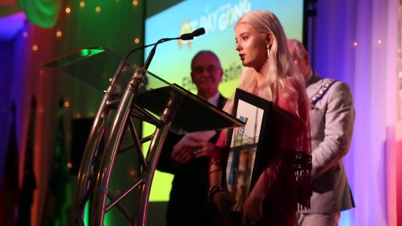 ILLAWARRA MERCURY Ebony Austin accepting her Wollongong Young Citizen of the Year Award. Video: Greg Ellis