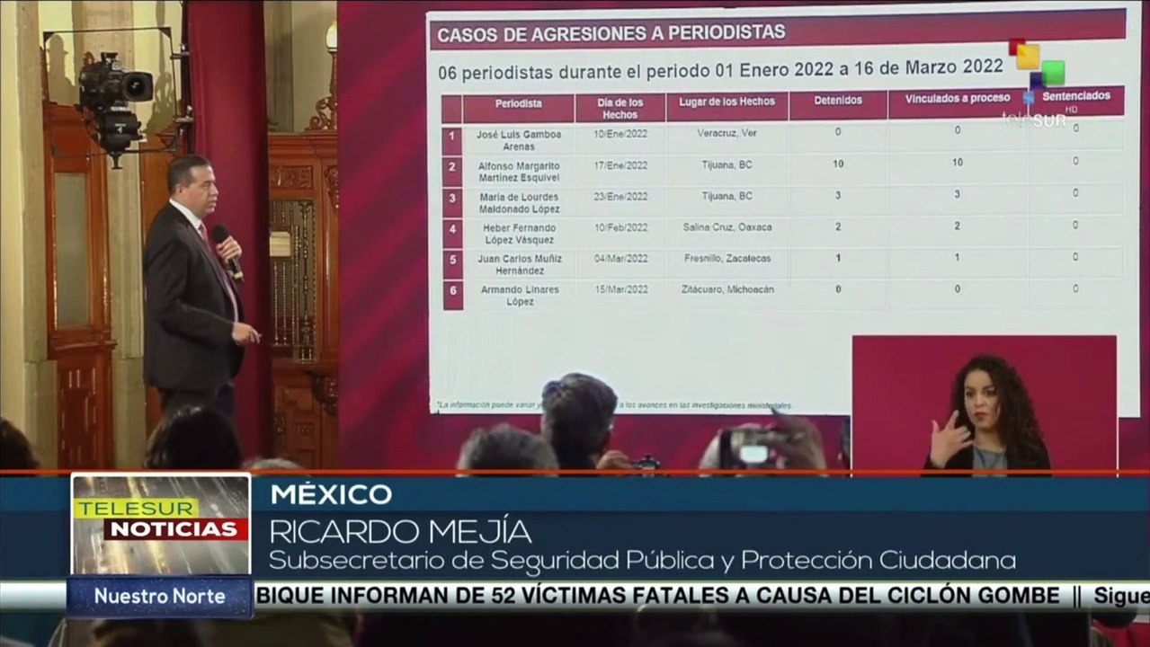 Gobierno mexicano presenta informe de investigaciones sobre homicidios contra periodistas