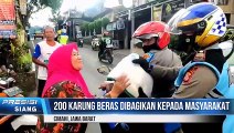Sinergitas TNI POLRI Dalam Rangka Baksos Pembagian Beras Terhadap Masyarakat di Sepanjang Jalan Cimahi