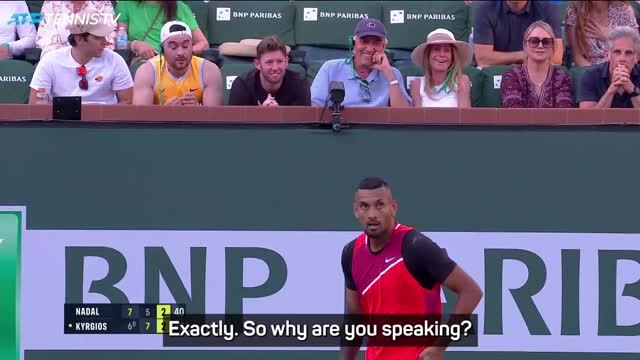 Kyrgios gets into it courtside with Ben Stiller at Indian Wells