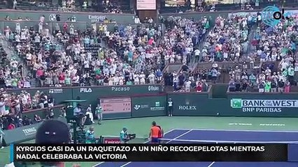 Kyrgios casi da un raquetazo a un niño recogepelotas mientras Nadal celebraba la victoria