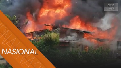 Rumah sepuluh beranak dan RM25 ribu musnah terbakar