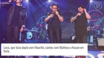 Luiza sobe ao palco sem Maurílio e se emociona com homenagem de Matheus e Kauan após morte do cantor