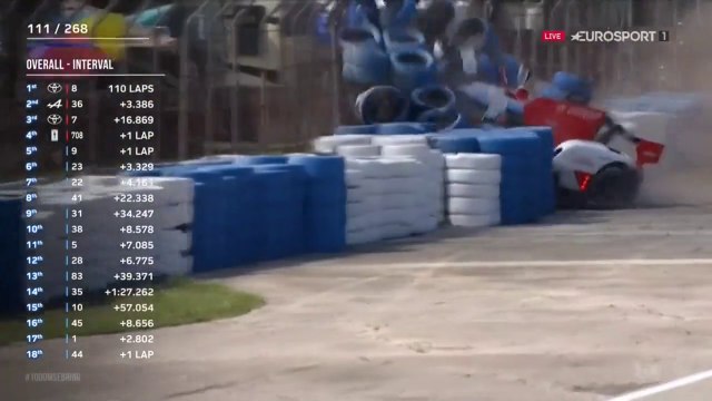 WEC 2022 1000km Sebring Race López Huge Crash