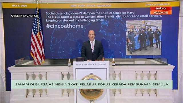 Niaga AWANI: Saham di Bursa AS meningkat, pelabur fokus kepada pembukaan semula