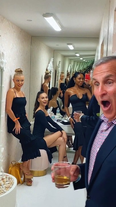 Man Surprised by Models