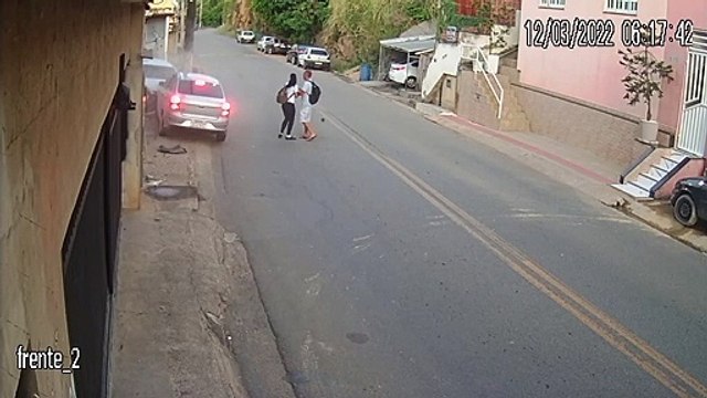 Pedestrians Narrowly Escape Being Hit by Car