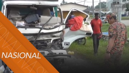 Rempuh bas, pasangan tersepit anak terselamat