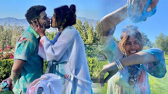 Priyanka Chopra Nick Jonas Holi Celebration में हुए Romantic ,Watch Video । Boldsky