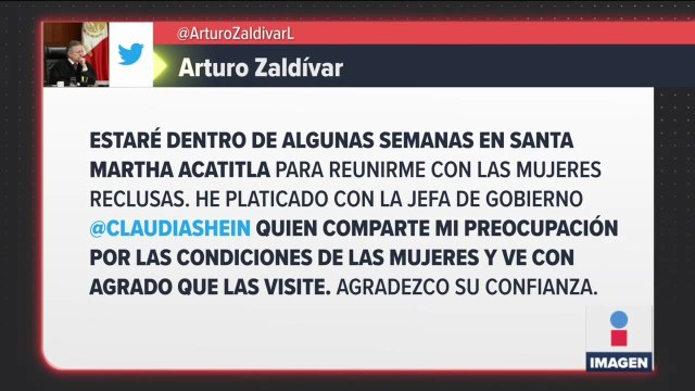 Arturo Zaldívar visitará a las reclusas de Santa Martha Acatitla