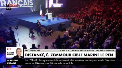 Video herunterladen: Hier soir en meeting à Metz, Eric Zemmour distancé dans les sondages tape sur Marine Le Pen : 