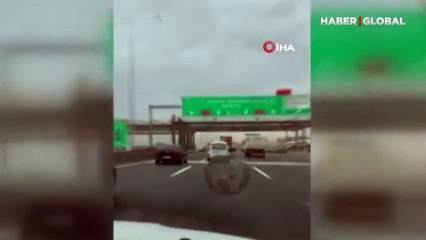 Kuzey Marmara Otoyolu’nda trafik magandaları böyle makas attılar