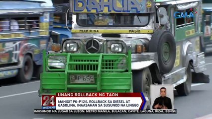 Mahigit P6–P12/L rollback sa Diesel at Gasolina, inaasahan sa susunod na linggo | 24 Oras